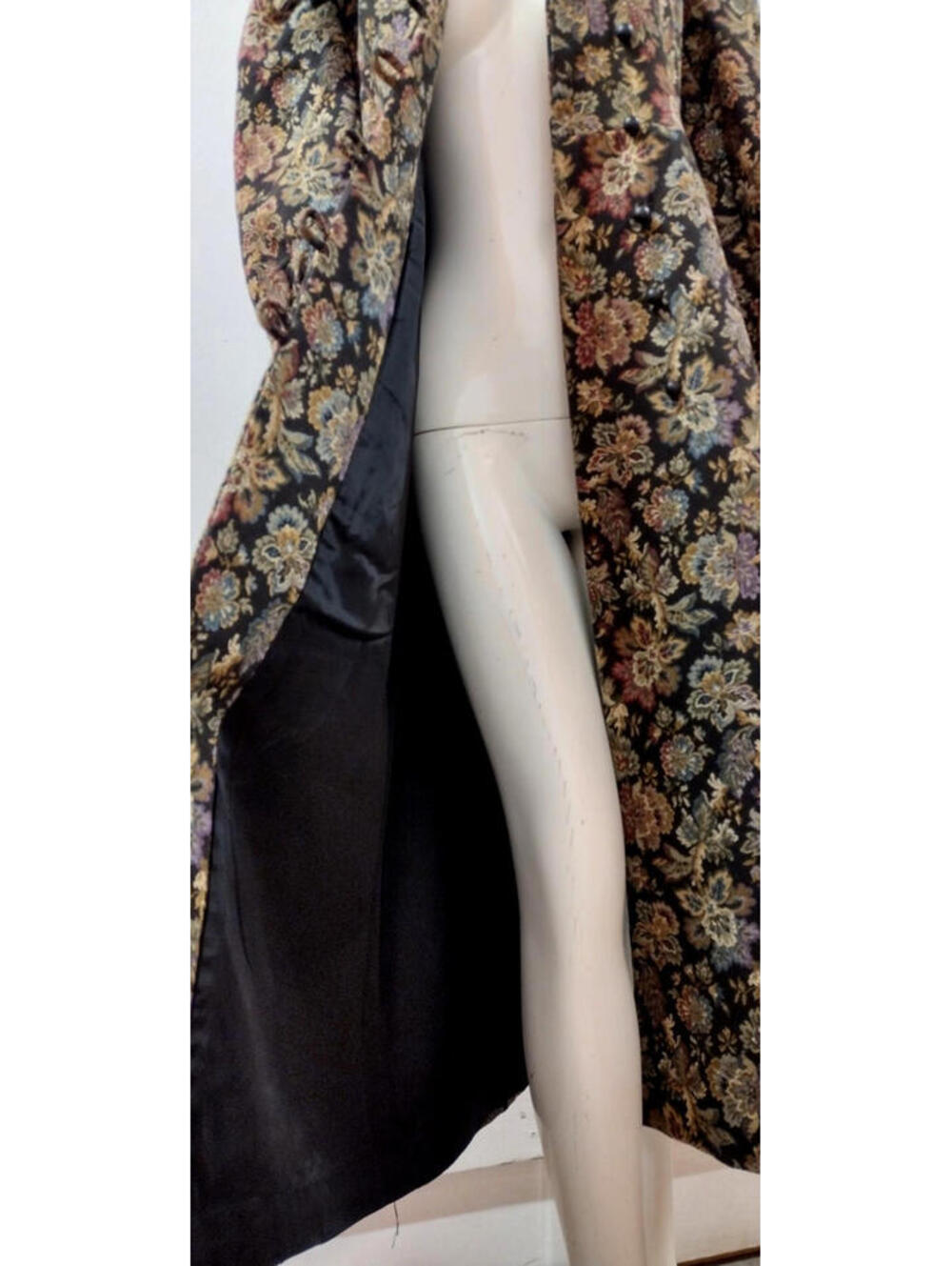 Vintage Tapestry Boho Coat Wide Collar Victorian Chic Lavender Burgundy S/ Med - Picture 15 of 16